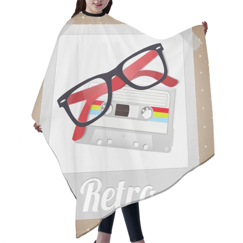 Personality  Retro Hipster Items, Vector Design Hair Cutting Cape