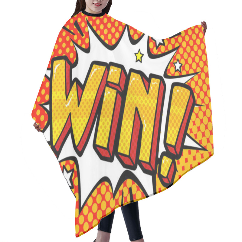 Personality  Win Message In Pop Art Style Hair Cutting Cape