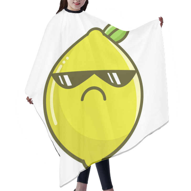 Personality  Kawaii Bad Sunglasses Lemon Fruit Cartoon Illustration Isolated On White Background Hair Cutting Cape