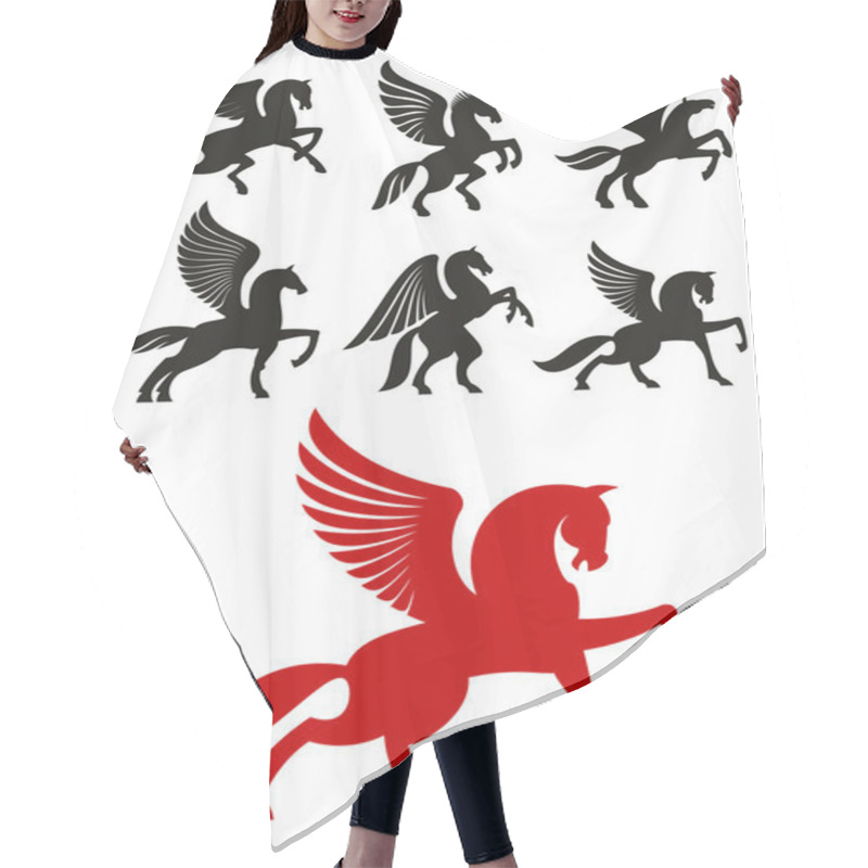 Personality  Pegasus Horses Icons For Heraldic Design Hair Cutting Cape