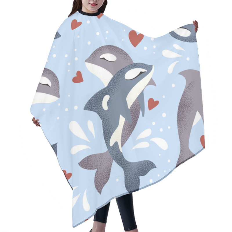 Personality  Vector Textured Animal Seamless Pattern. Hair Cutting Cape