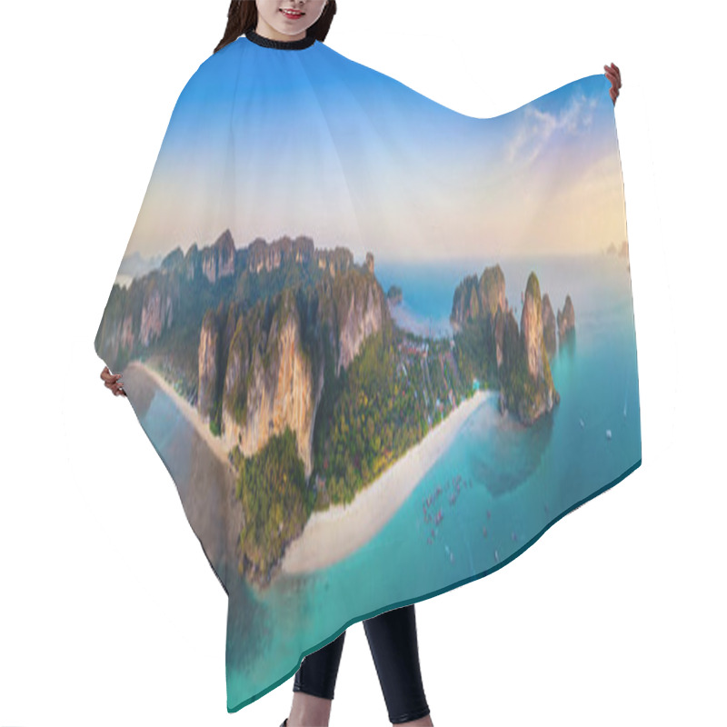 Personality  Panorama Of Railey Beach At Sunset, Krabi, Thailand. Hair Cutting Cape