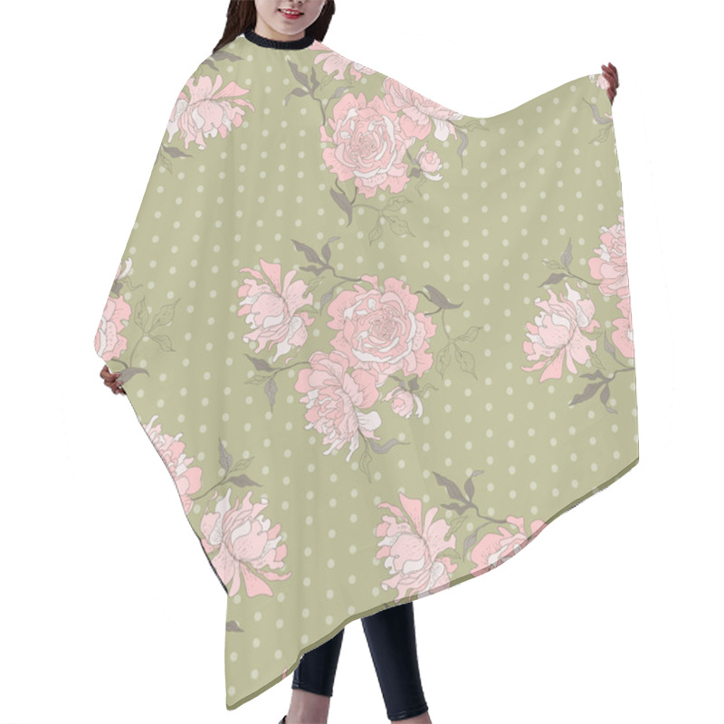 Personality  Peony Seamless Pattern Hair Cutting Cape