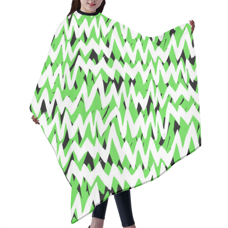 Personality  Striped Hand Drawn Pattern With Zigzag Lines Hair Cutting Cape