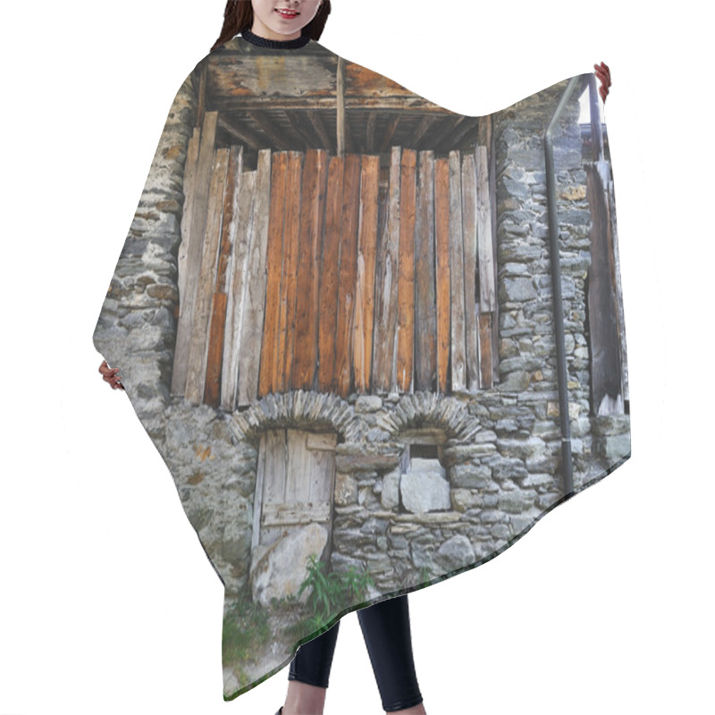 Personality  Old Alpien Barn In Mountain Village Hair Cutting Cape