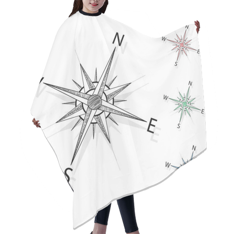 Personality  Vector Compass Hair Cutting Cape