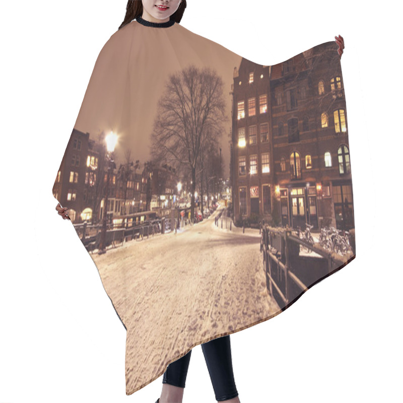 Personality  Amsterdam At Night In Wintertime In The Netherlands Hair Cutting Cape