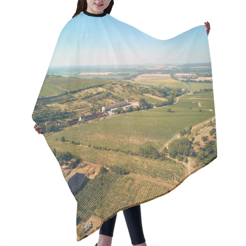 Personality  Aerial View Of Countryside With Green Fields And Buildings, Czech Republic Hair Cutting Cape