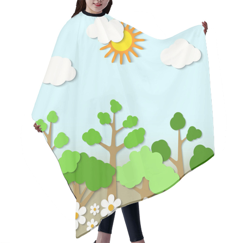 Personality  Vector Paper Landscape  Hair Cutting Cape