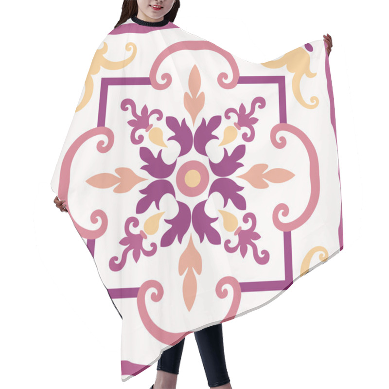 Personality  Seamless Colourful Ornament Tiles Hair Cutting Cape