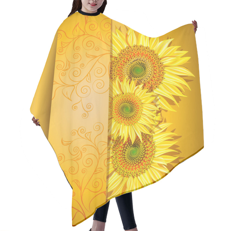 Personality  Abstract Sunflowers Background Hair Cutting Cape