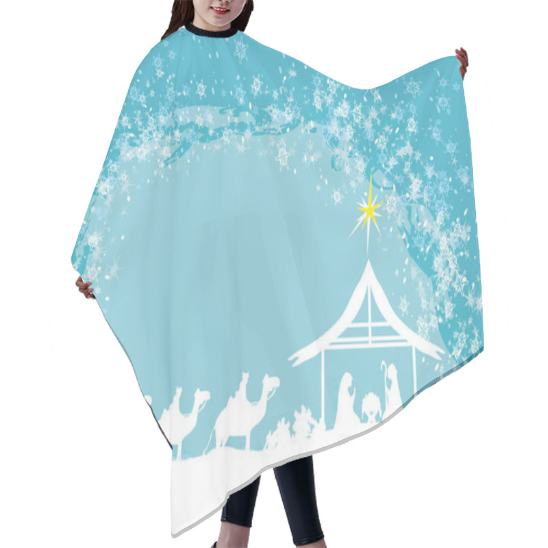 Personality  Biblical Scene - Birth Of Jesus In Bethlehem. Hair Cutting Cape