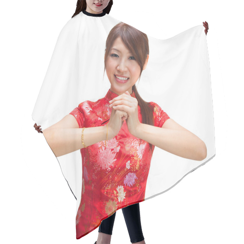 Personality  Chinese Girl Greeting Hair Cutting Cape