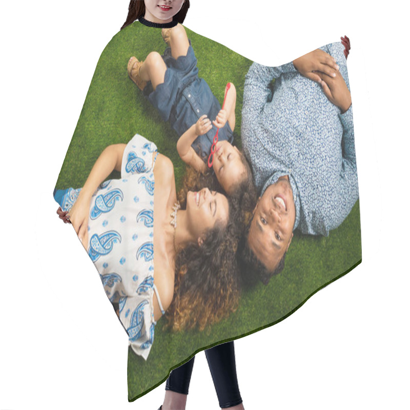 Personality  Happy Young Family Hair Cutting Cape