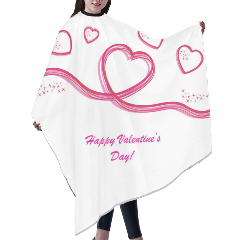 Personality  Valentine's Background With Hearts Hair Cutting Cape