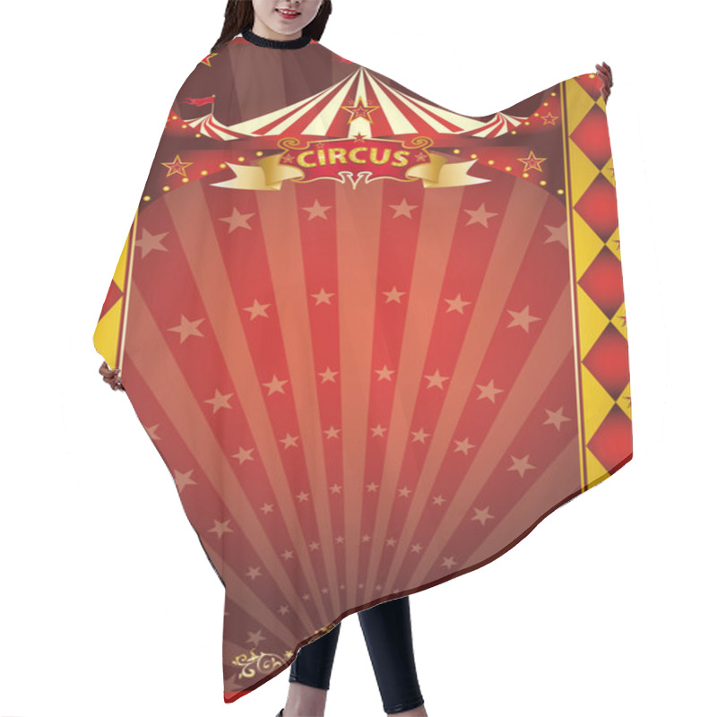 Personality  Circus Red And Gold Rhombus Poster Hair Cutting Cape