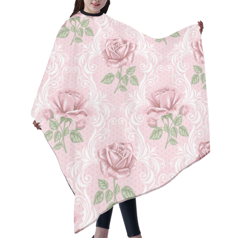 Personality  Retro Flower Seamless Pattern - Roses Hair Cutting Cape