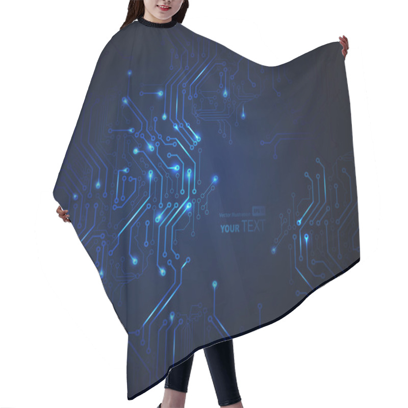 Personality  Blue Abstract Background Of Digital Technologies Hair Cutting Cape