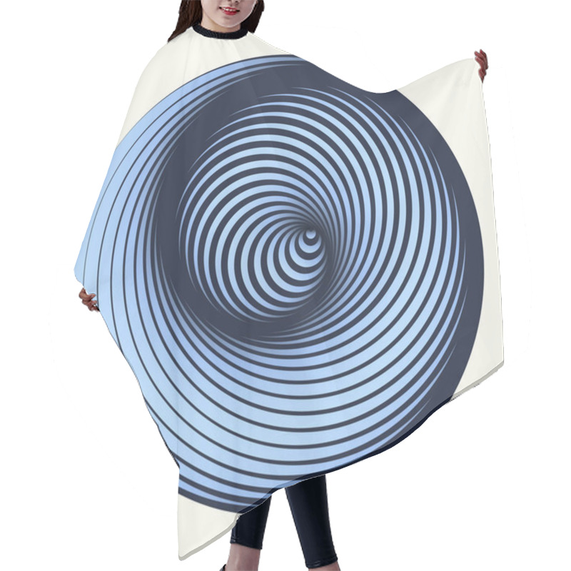 Personality  Optical Effect With Hipnotic Circle. Flat And Isolated. Hair Cutting Cape