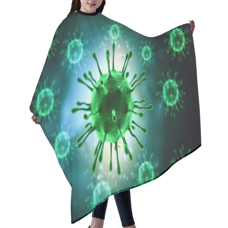 Personality  Human Virus. Medical Background. 3d Illustration	 Hair Cutting Cape