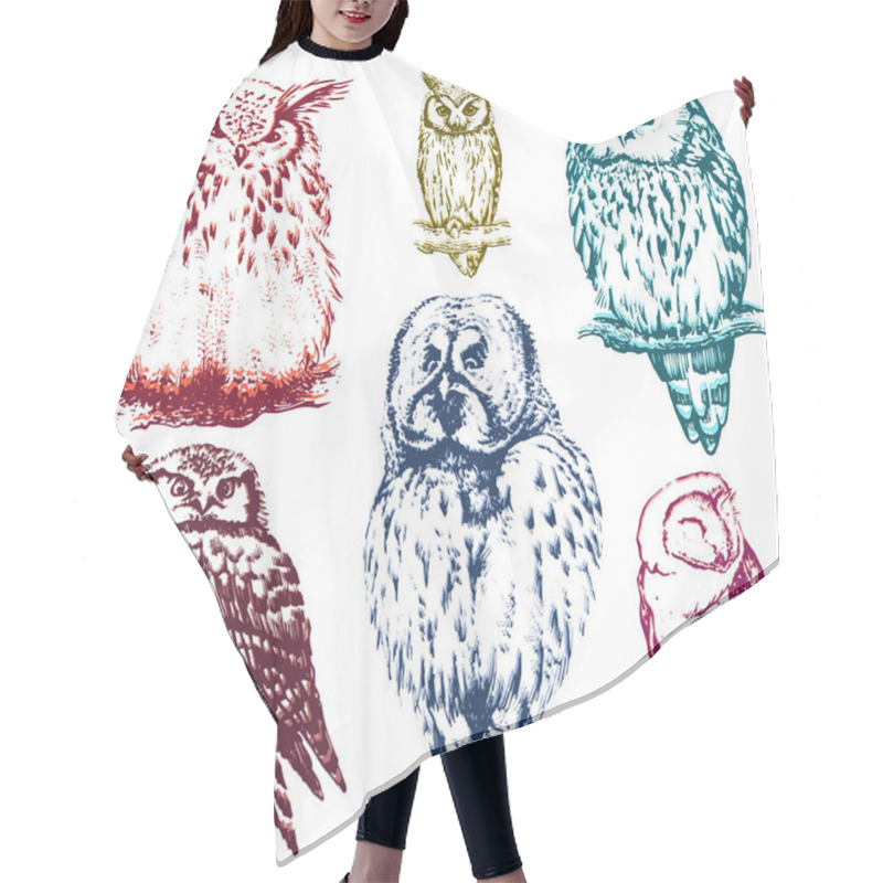 Personality  Different Owls Collection. Hair Cutting Cape