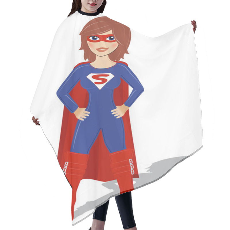 Personality  Supergirl Superhero Woman In Blue Advertising Cartoon Drawing Hair Cutting Cape