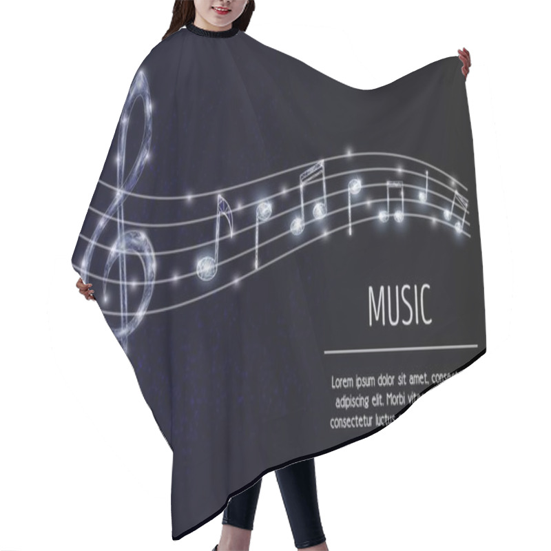 Personality  Treble Clef Musical Notes Vector Polygonal Background Hair Cutting Cape