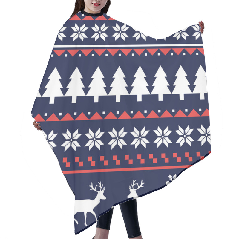 Personality  Seamless Christmas Pattern Hair Cutting Cape