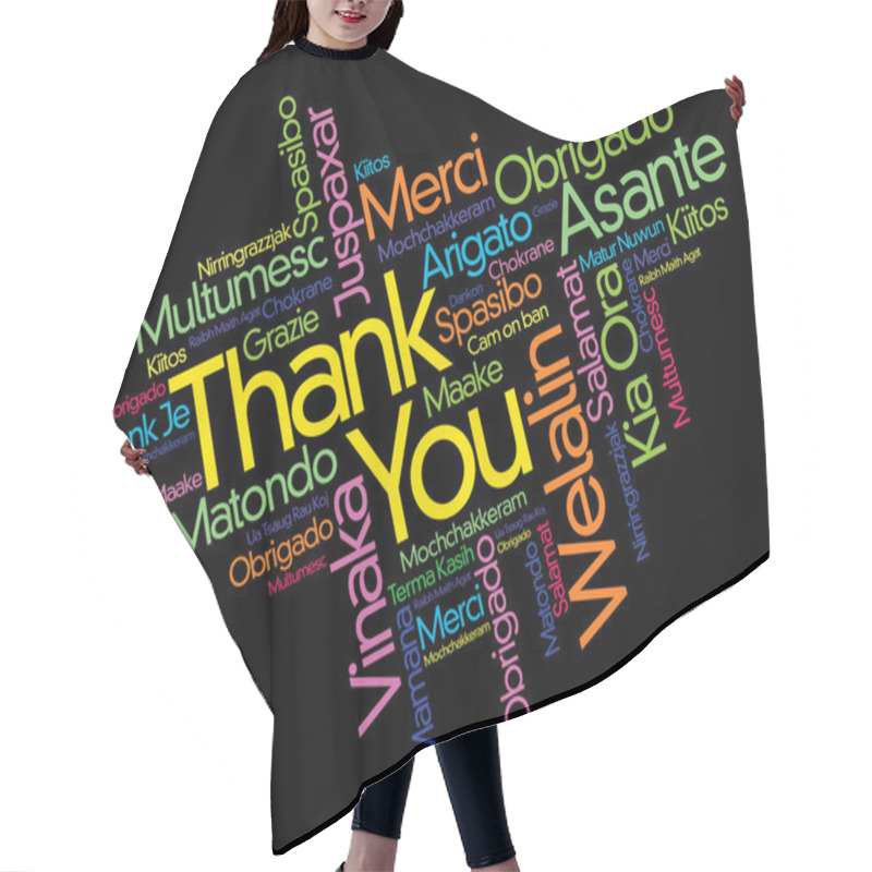 Personality  Thank You Word Cloud Concept Background Hair Cutting Cape