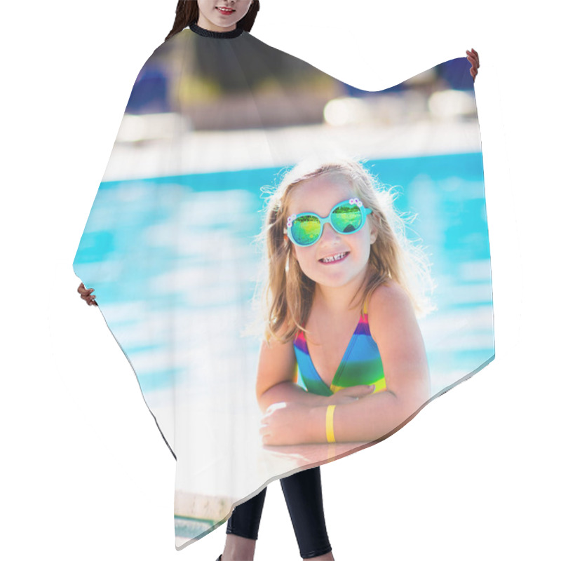 Personality  Child In Swimming Pool On Summer Vacation Hair Cutting Cape