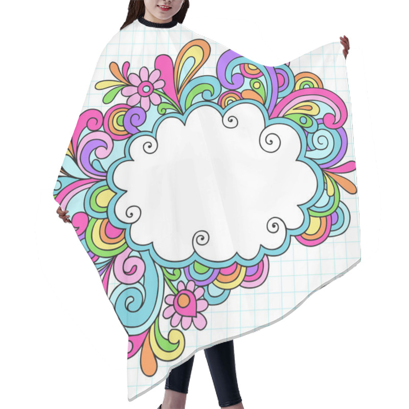 Personality  Psychedelic Cloud Speech Bubble Notebook Doodle Vector Hair Cutting Cape