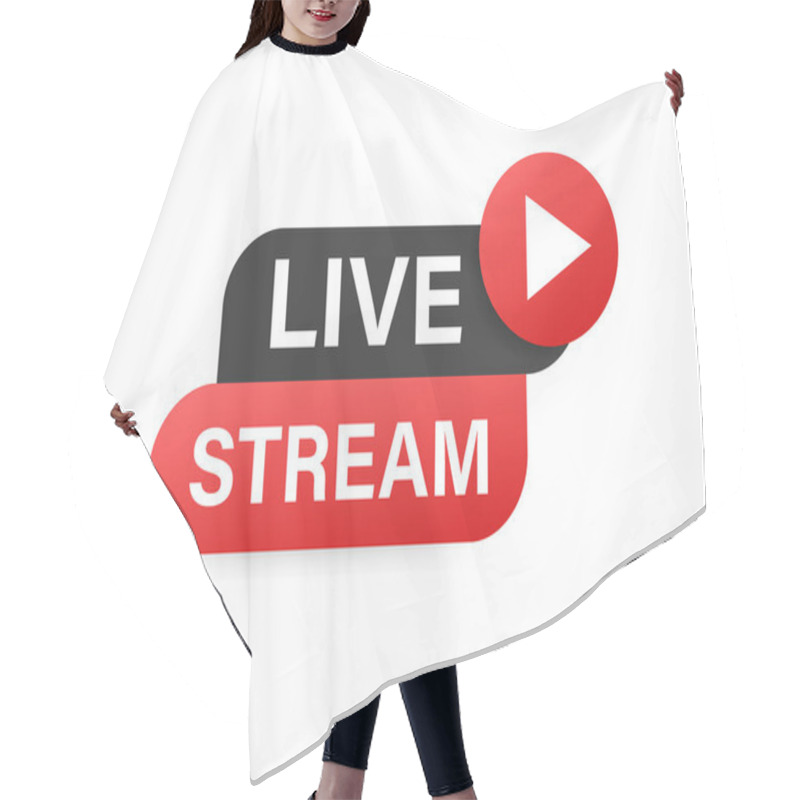 Personality  Live Streaming Logo, News And TV Or Online Broadcasting. Vector Stock Illustration Hair Cutting Cape