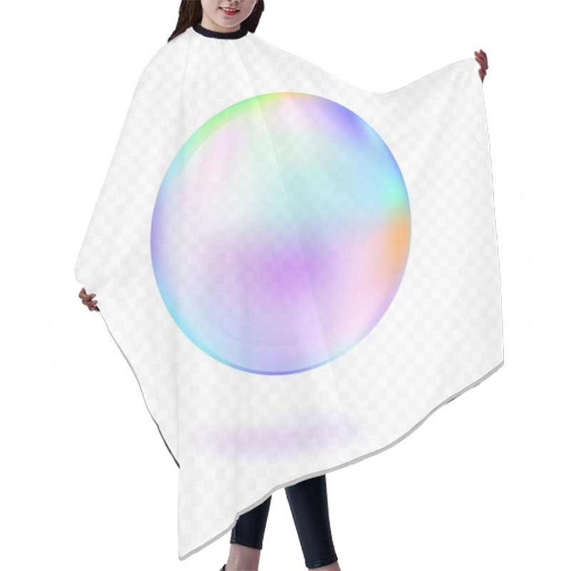 Personality  Realistic Soap Bubble Isolated On Transparent Background. Vector Illustration. Hair Cutting Cape