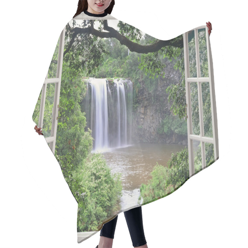 Personality  Dangar Falls  View In Open Window Hair Cutting Cape