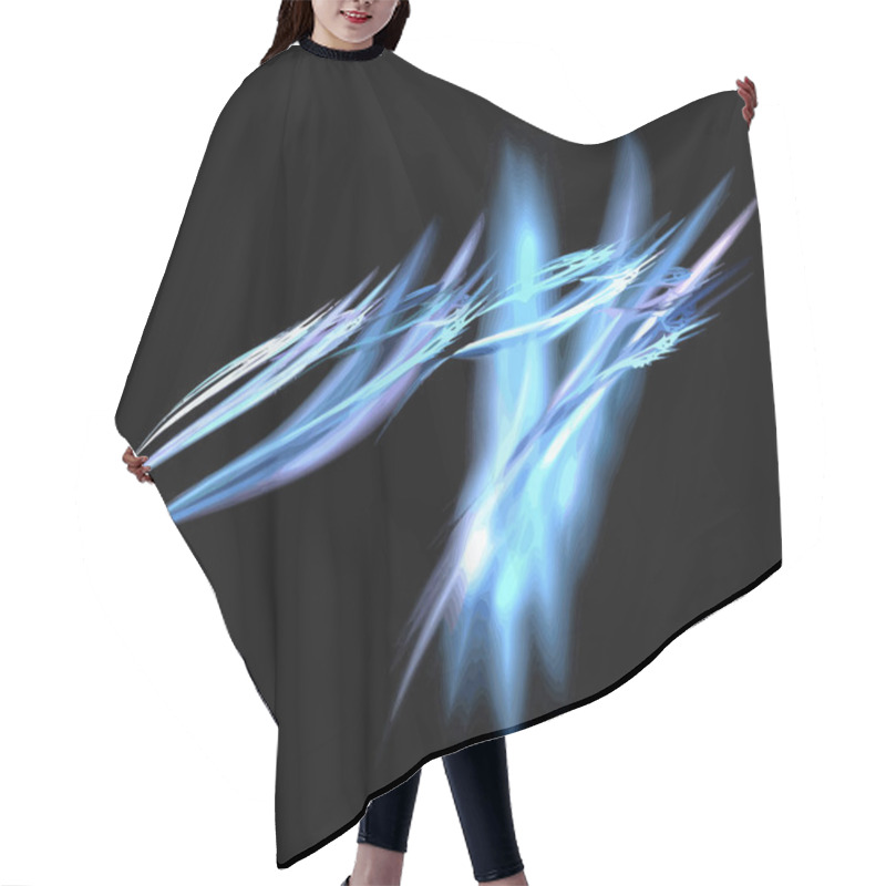 Personality  Vector Illustration Of Digital Fractal Hair Cutting Cape