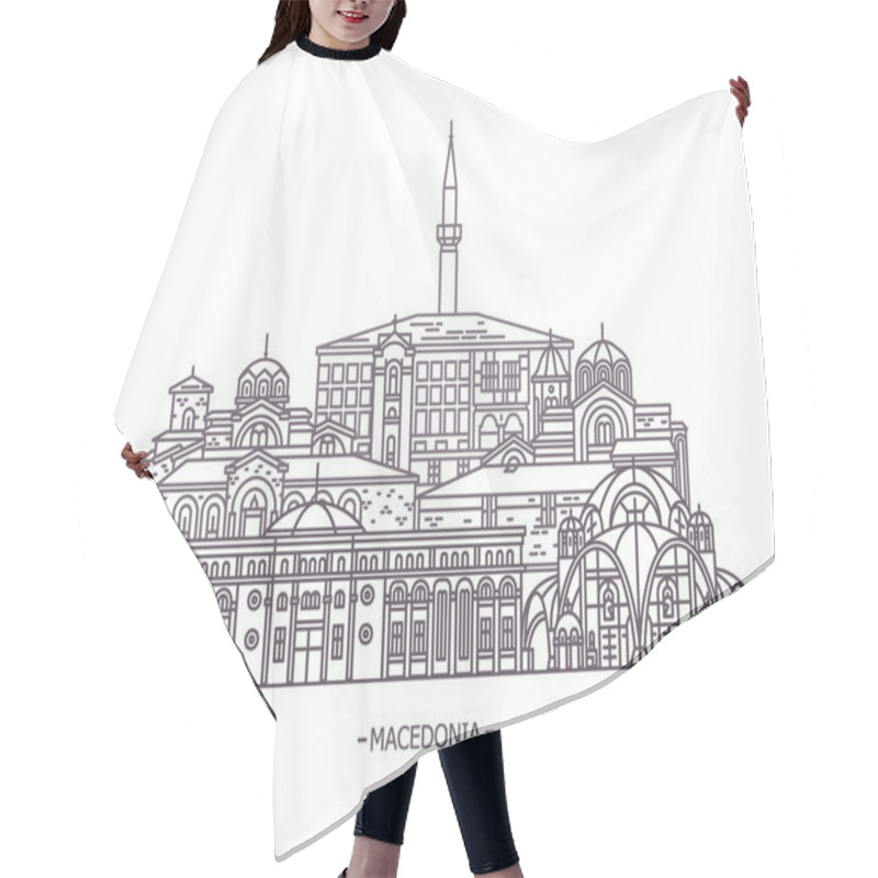 Personality  Republic Of Macedonia Landmarks Hair Cutting Cape