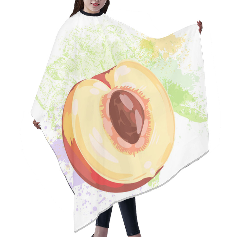 Personality  Peach Slice  On Spots Of Paint Hair Cutting Cape