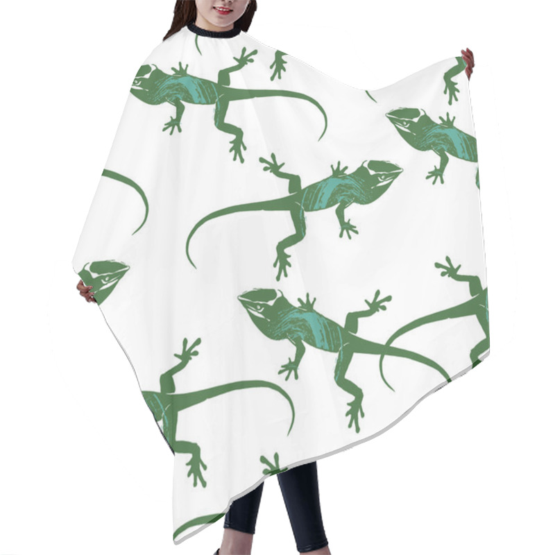 Personality  Green Iguana Animal Lizard Pattern Hair Cutting Cape