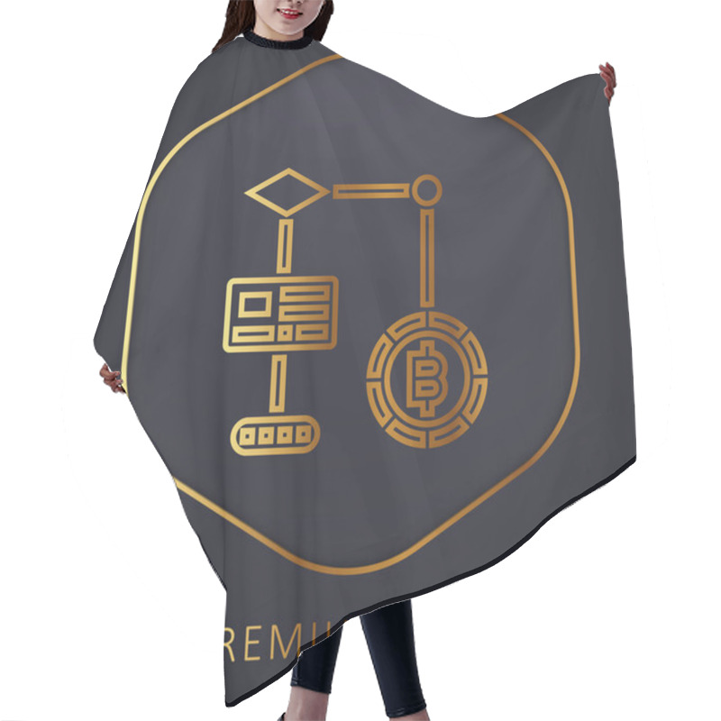 Personality  Algorithm Golden Line Premium Logo Or Icon Hair Cutting Cape