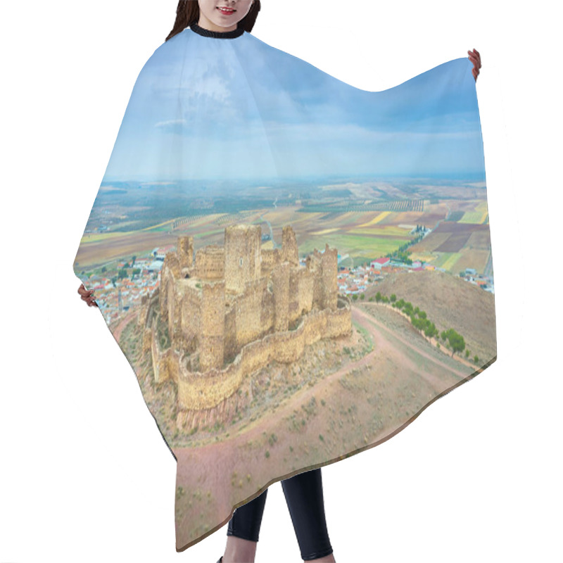 Personality  Aerial View Of Medieval Almonacid Castle, Spain Hair Cutting Cape