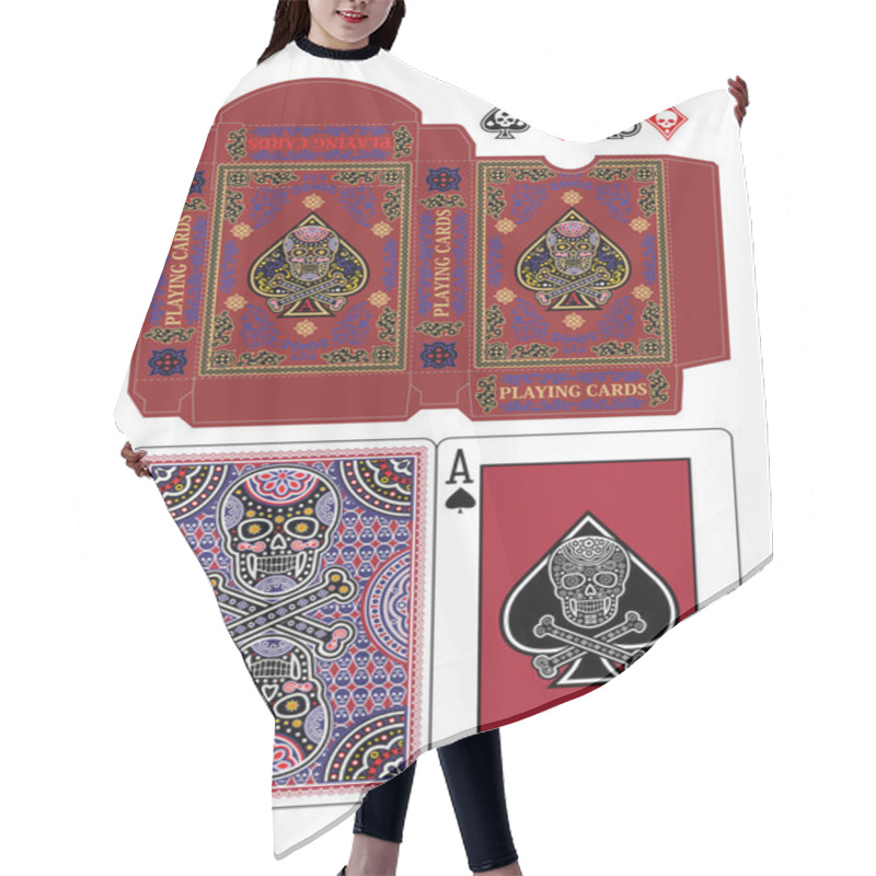 Personality  Box Template, Poker, Playing Card Hair Cutting Cape