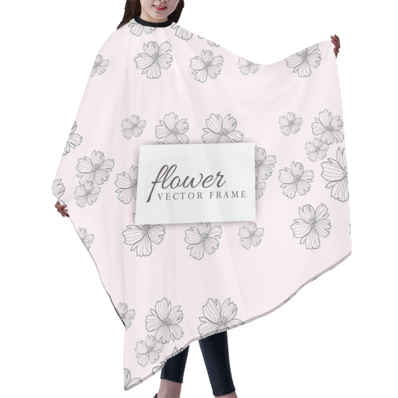 Personality  Floral Patterns Black And Pink Hair Cutting Cape