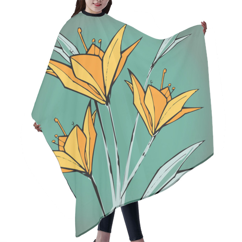 Personality  Vector Floral Background Design Hair Cutting Cape