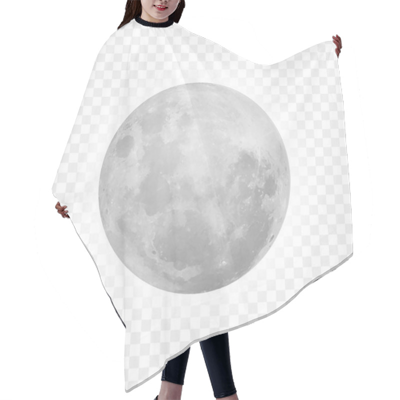 Personality  Realistic Full Moon. Astrology Or Astronomy Planet Design. Vector Illustration EPS10 Hair Cutting Cape