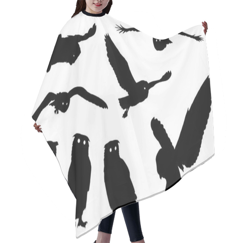 Personality  Owl Silhouettes Hair Cutting Cape