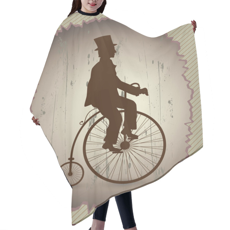 Personality  Retro Bike And A Gentleman Hair Cutting Cape