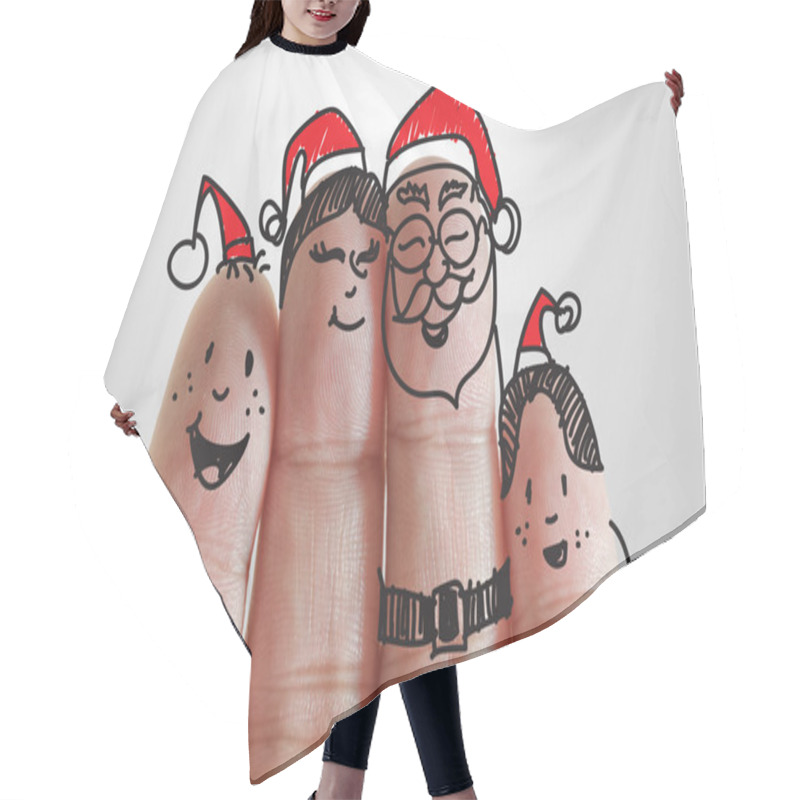 Personality  Fingers Family And Christmas Hair Cutting Cape