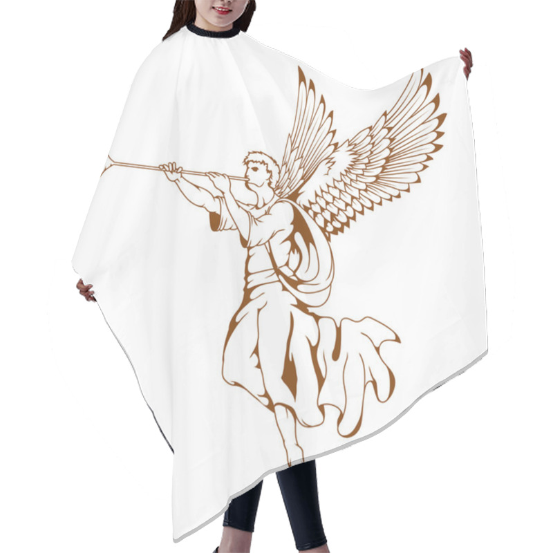 Personality  Angel With Wings And Trumpet Hair Cutting Cape