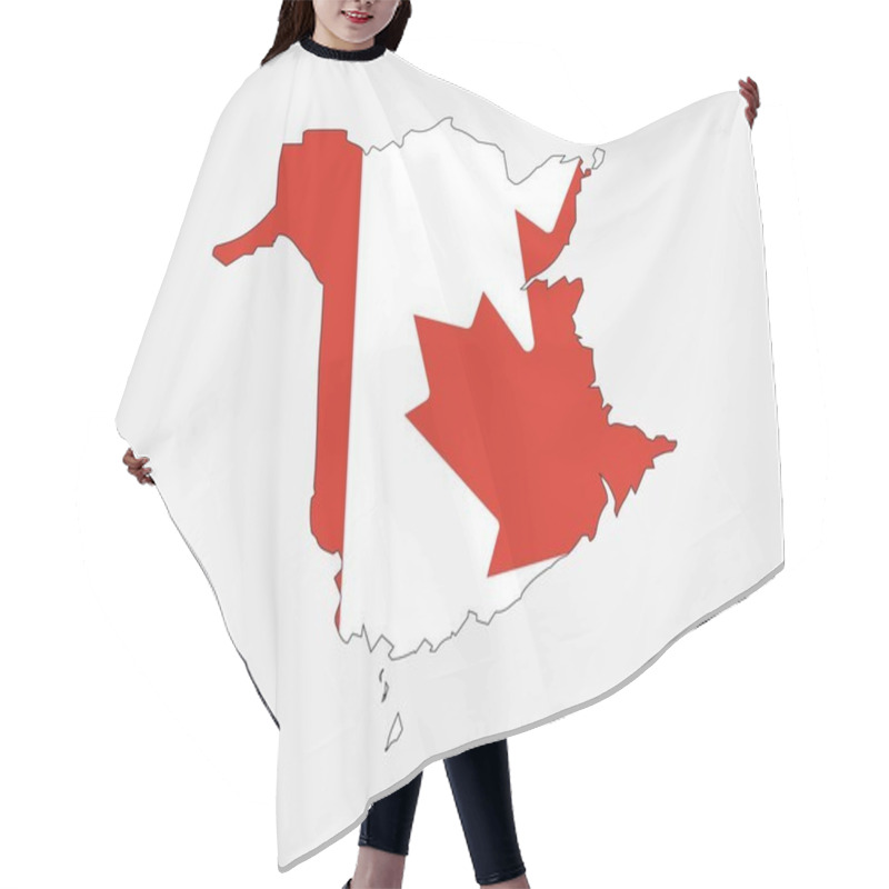 Personality  New Brunswick Map On Canadian Flag. NB, CA Province Map On Canada Flag. EPS Vector Graphic Clipart Icon Hair Cutting Cape