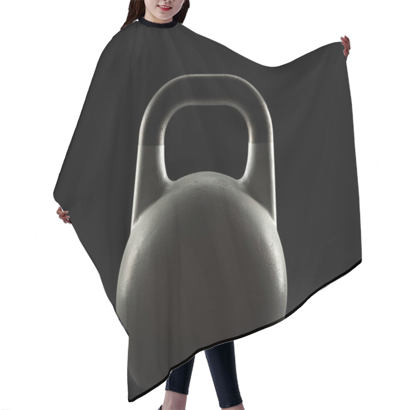 Personality  Rim Lit Competition Kettlebell Weight Silhouette On A Gym Floor Hair Cutting Cape